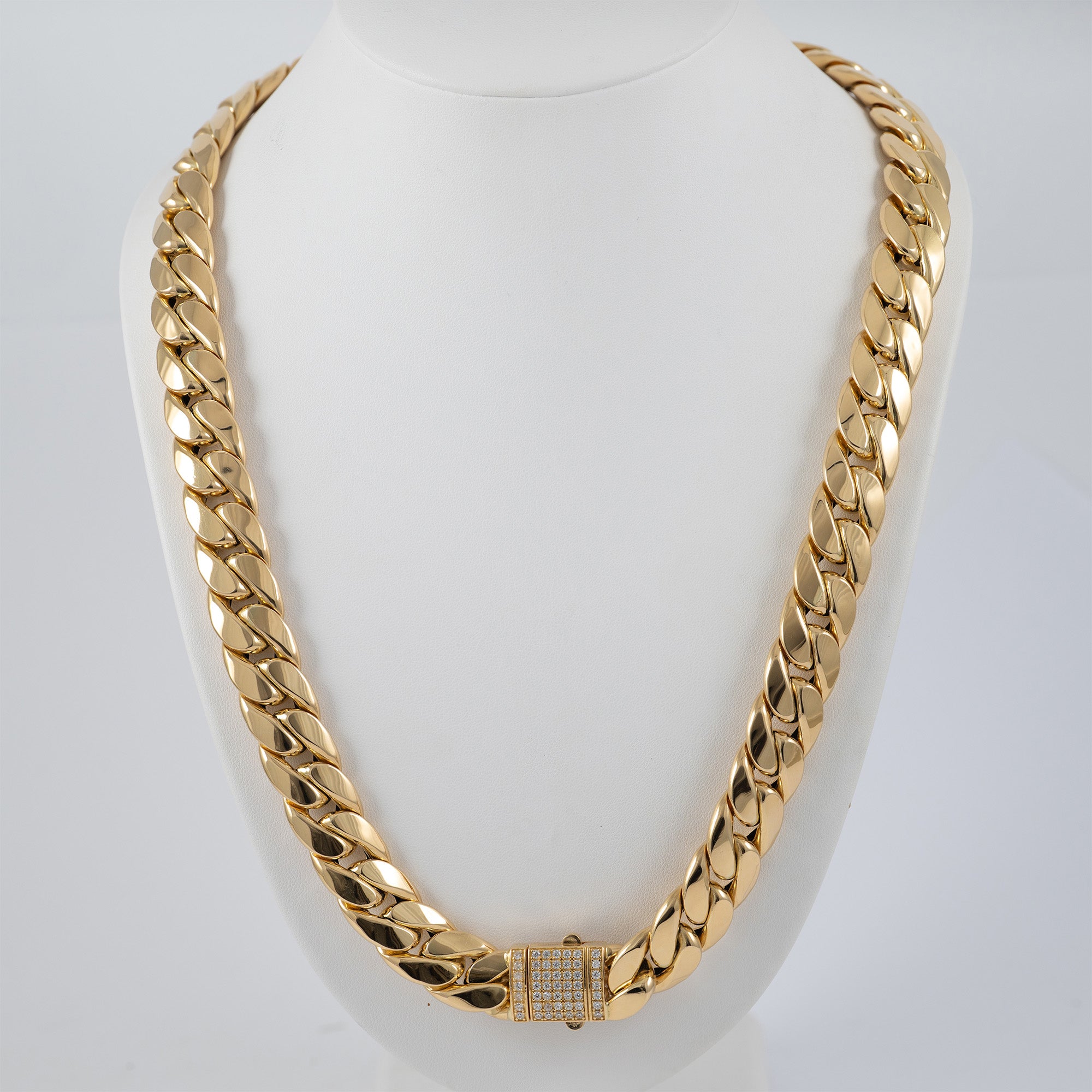 Cadena barbada cubana oro 18k 750 65cm