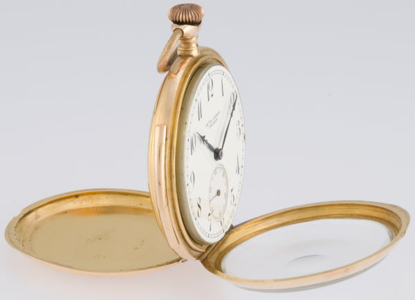 Charles Ed Lardet Pocket Watch Yellow Gold 18k Chimes Hour Quarter Minute