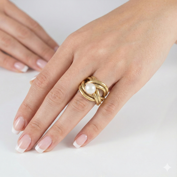 Anillo Tous en Plata Vermeil y perla cultivada Pearls