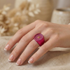 Anillo Tous en plata 925 color fucsia Oursin
