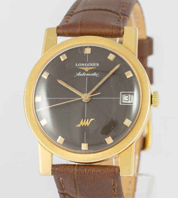 Longines Ultra-Chron Brown Dial Yellow Gold 18k Ref: 7828 1