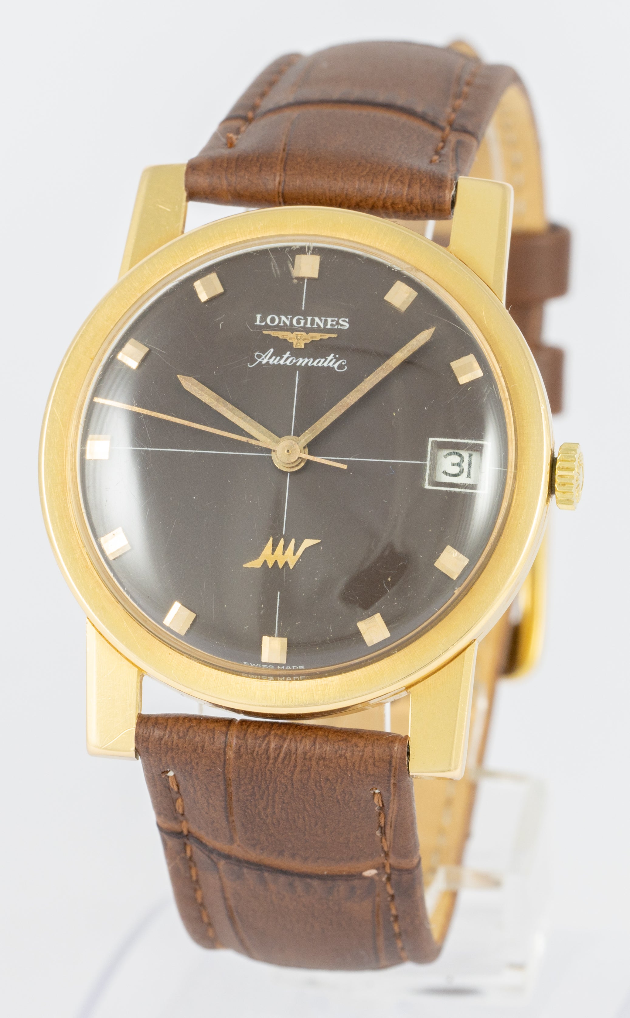 Longines Ultra-Chron Brown Dial Yellow Gold 18k Ref: 7828 1