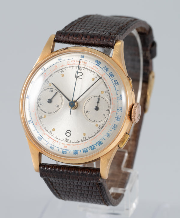 Unknown Vintage Chronograph Yellow Gold 18k 37 mm
