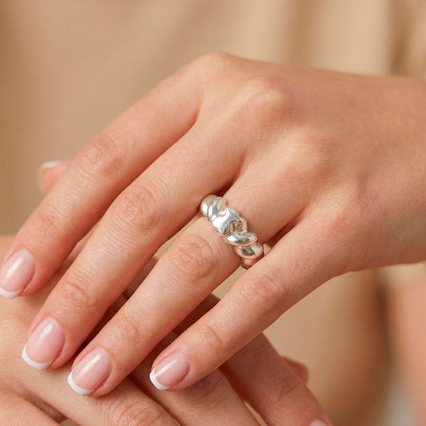 Anillo trenzado Tous de Plata 925 motivo oso Twisted