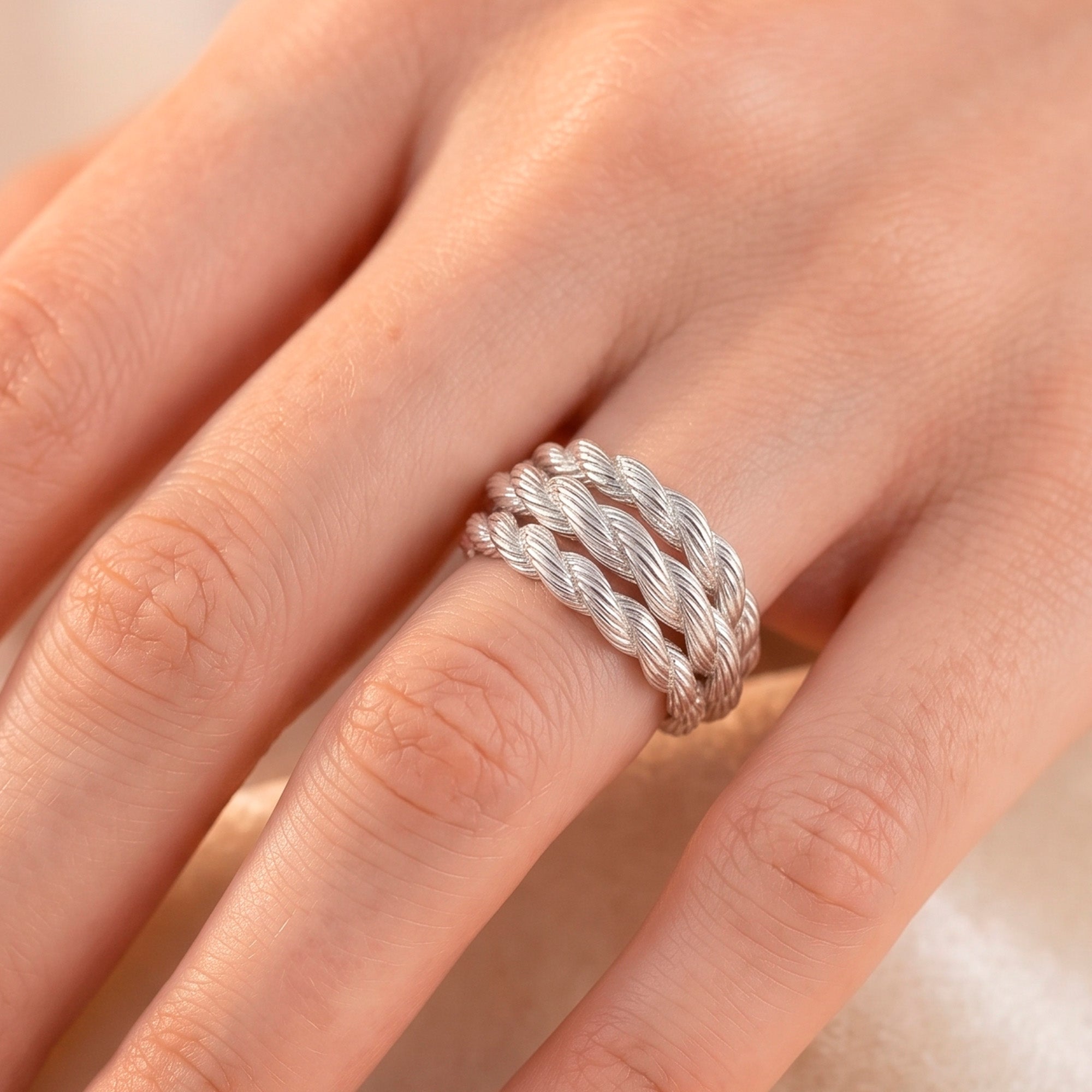 Anillo Aristocrazy de plata 925 triple con relieve