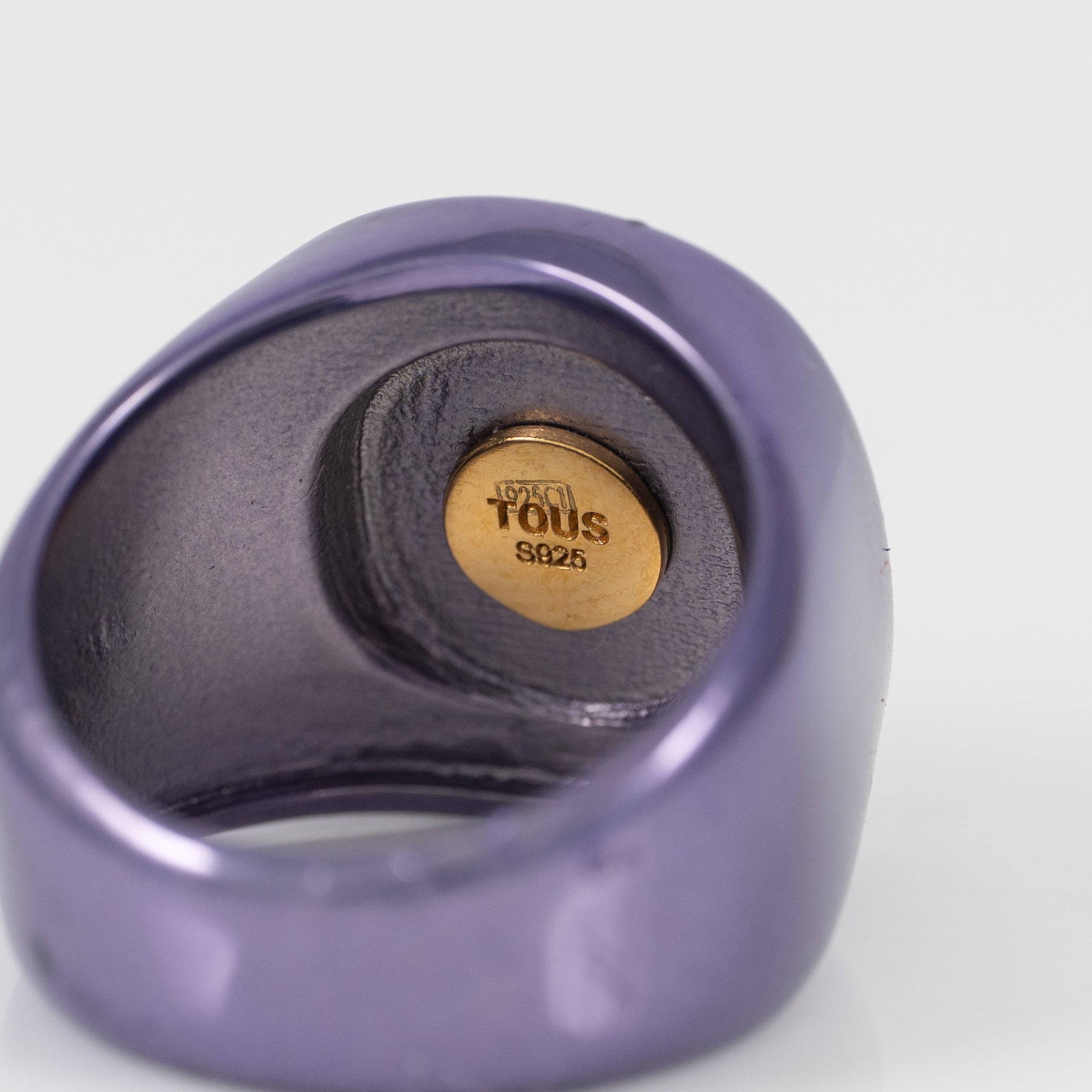 Anillo Tous Sello de plata en color malva Oursin