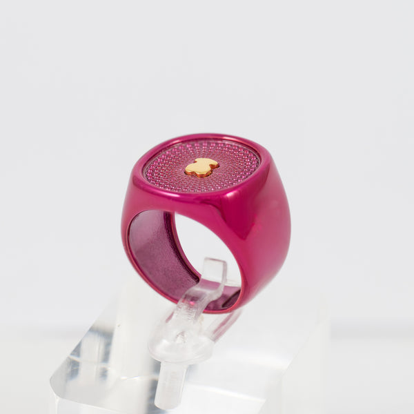 Anillo Tous en plata 925 color fucsia Oursin