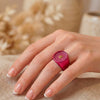 Anillo Tous en plata 925 color fucsia Oursin