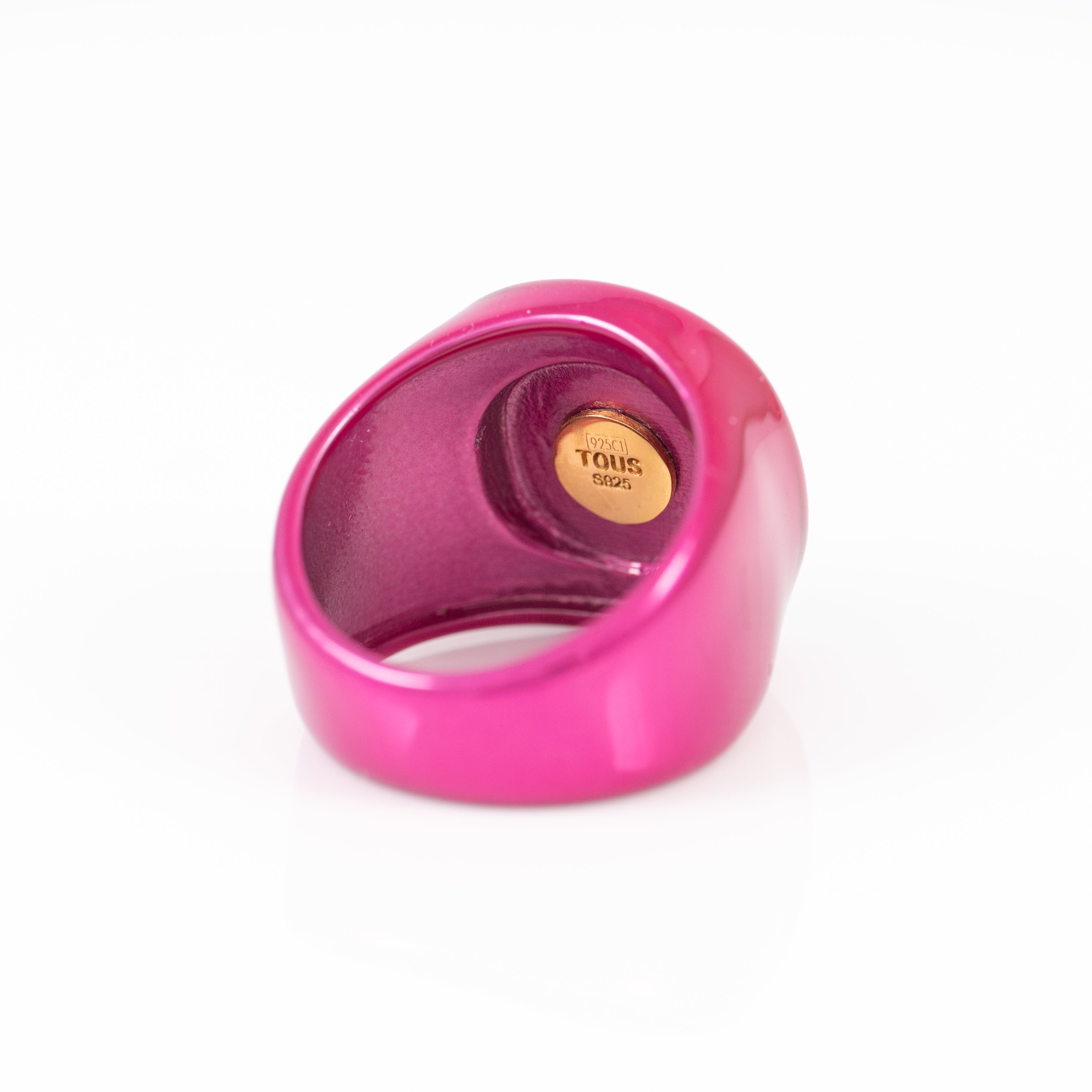 Anillo Tous en plata 925 color fucsia Oursin