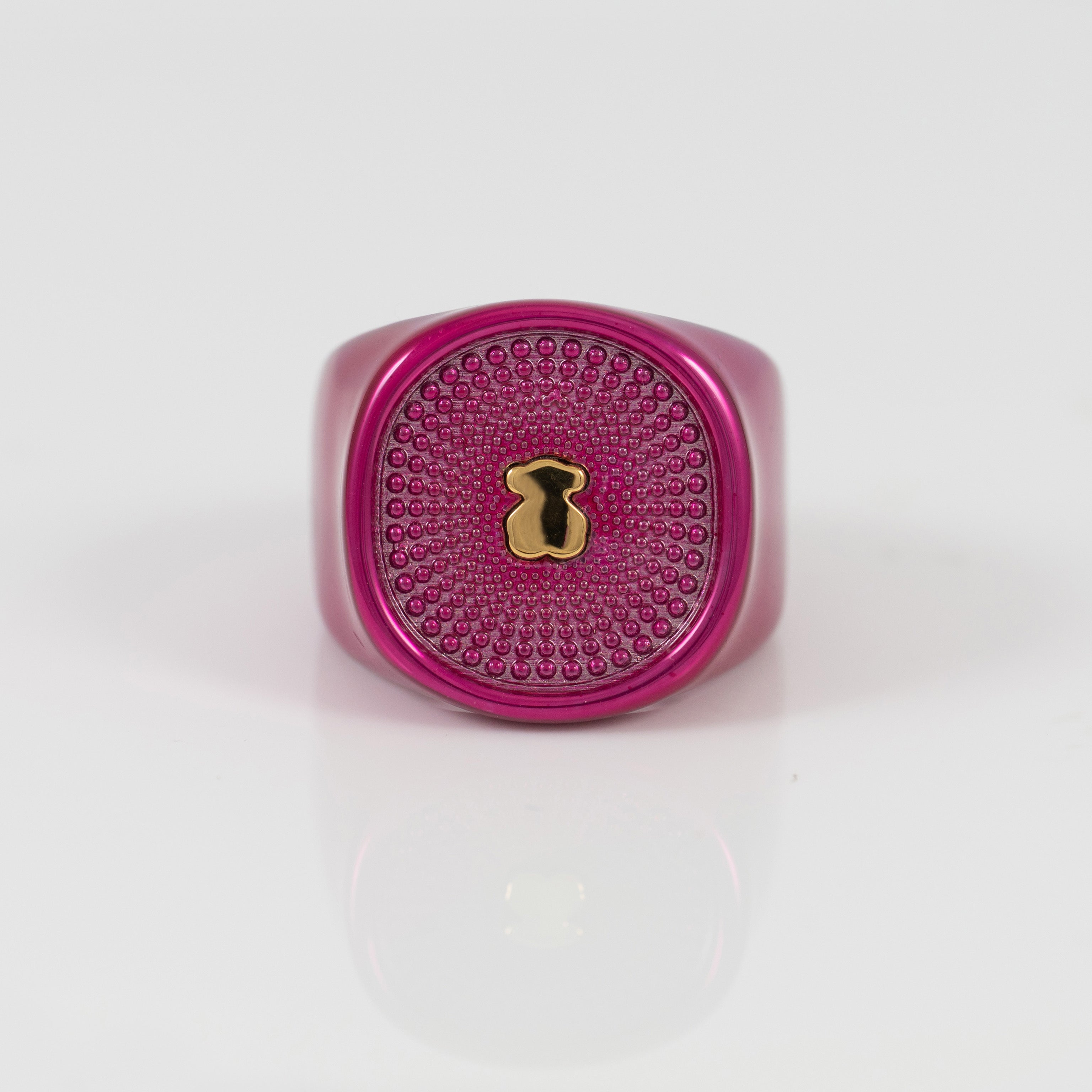 Anillo Tous en plata 925 color fucsia Oursin