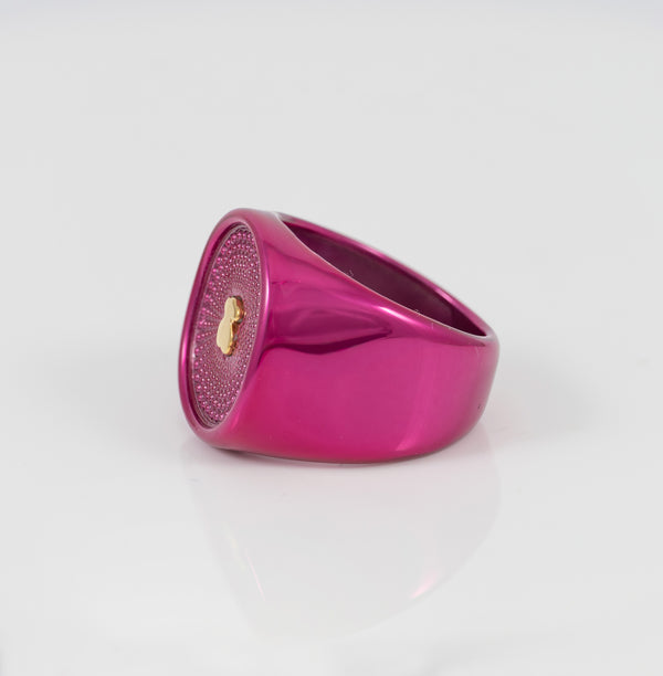 Anillo Tous en plata 925 color fucsia Oursin