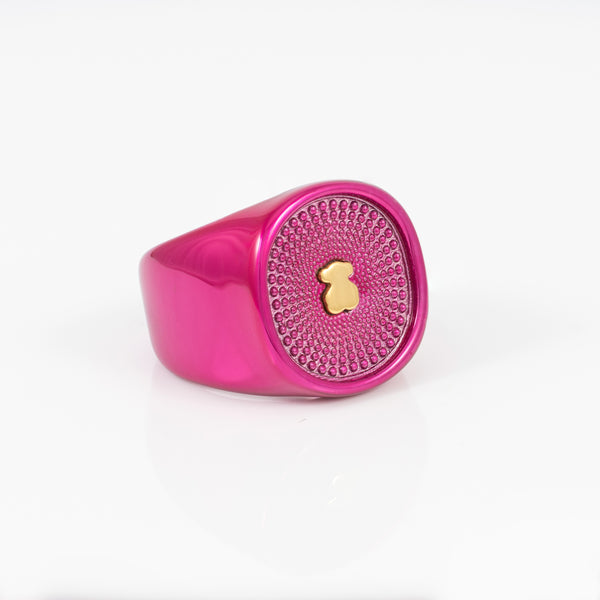 Anillo Tous en plata 925 color fucsia Oursin