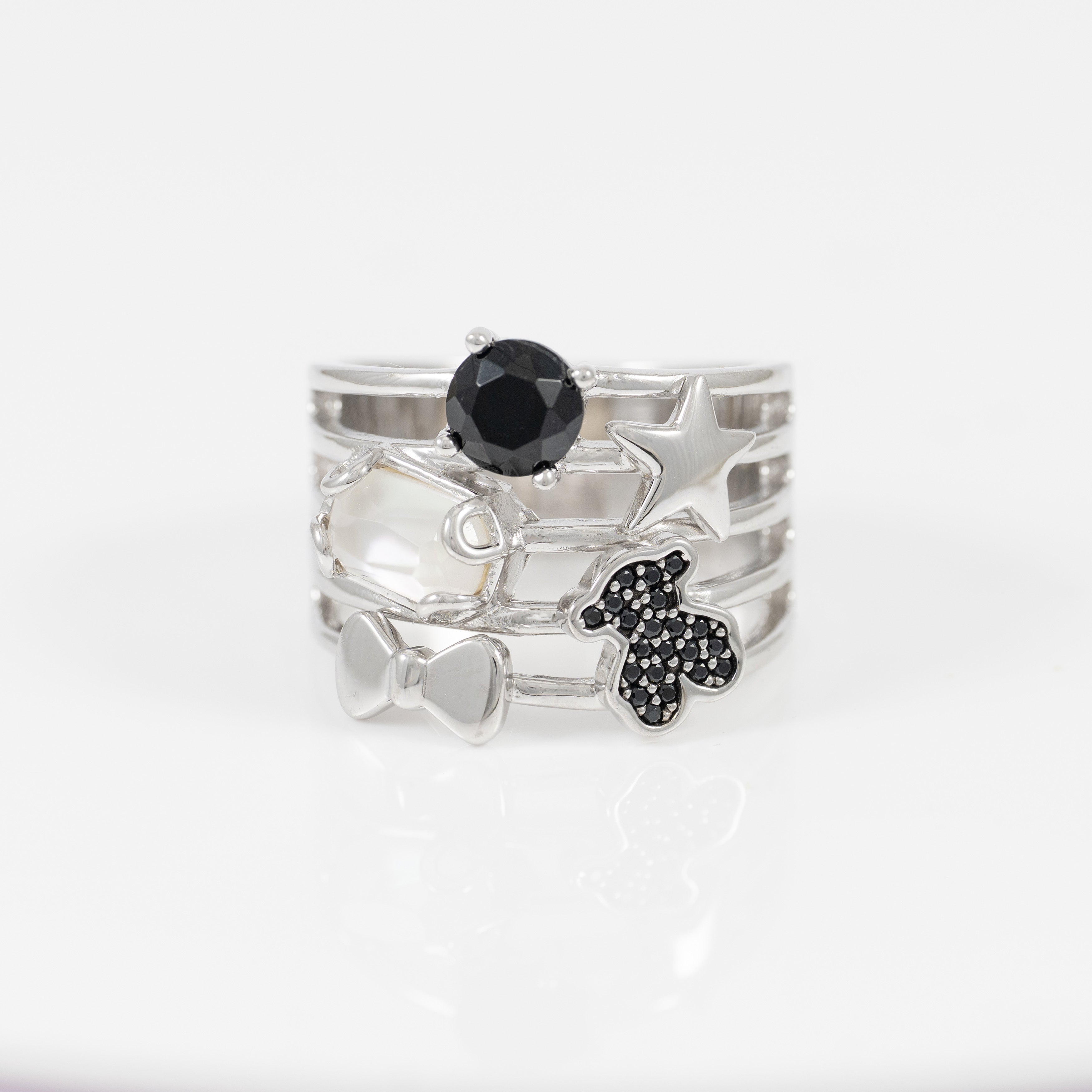 Anillo Tous en plata 925 con gemas Join