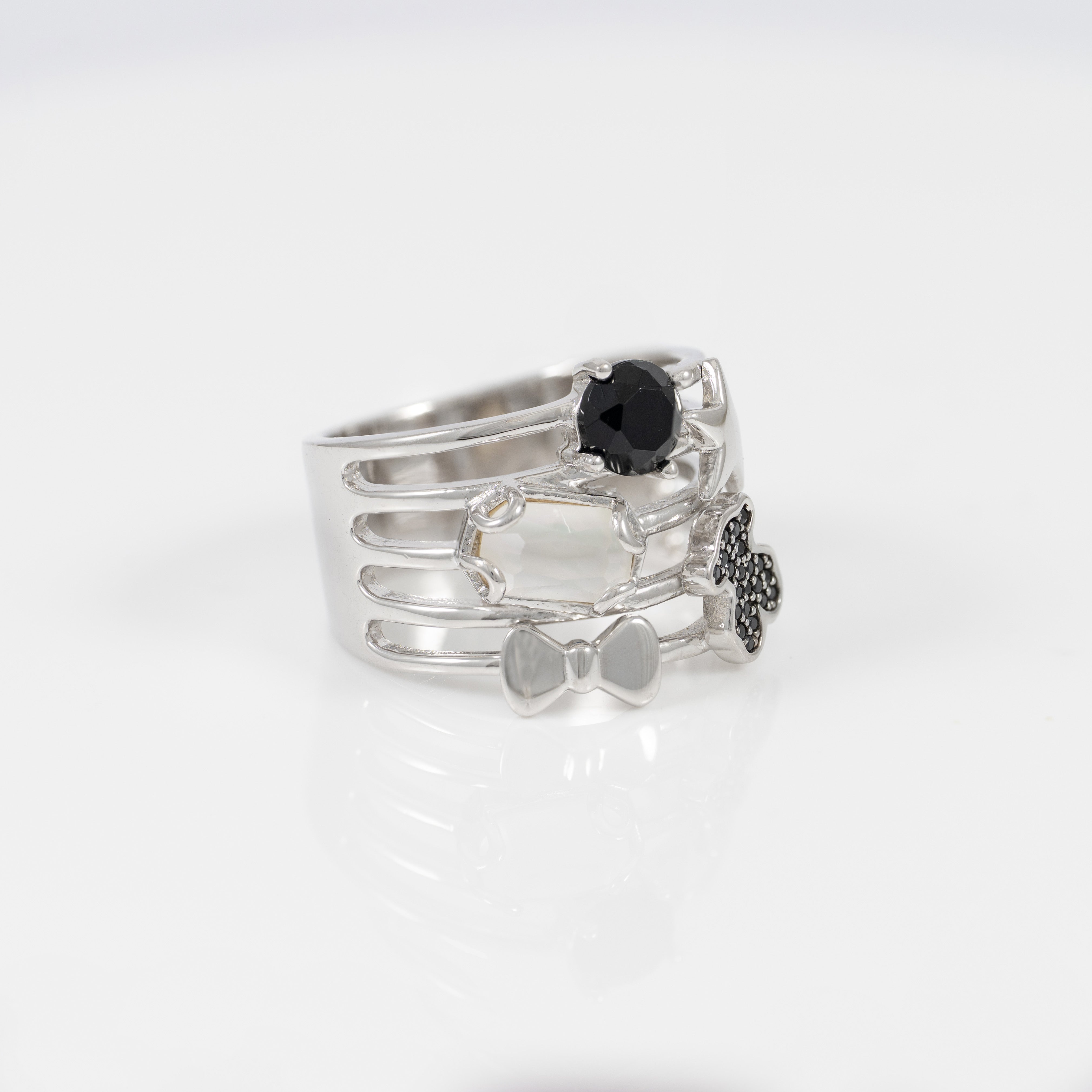 Anillo Tous en plata 925 con gemas Join