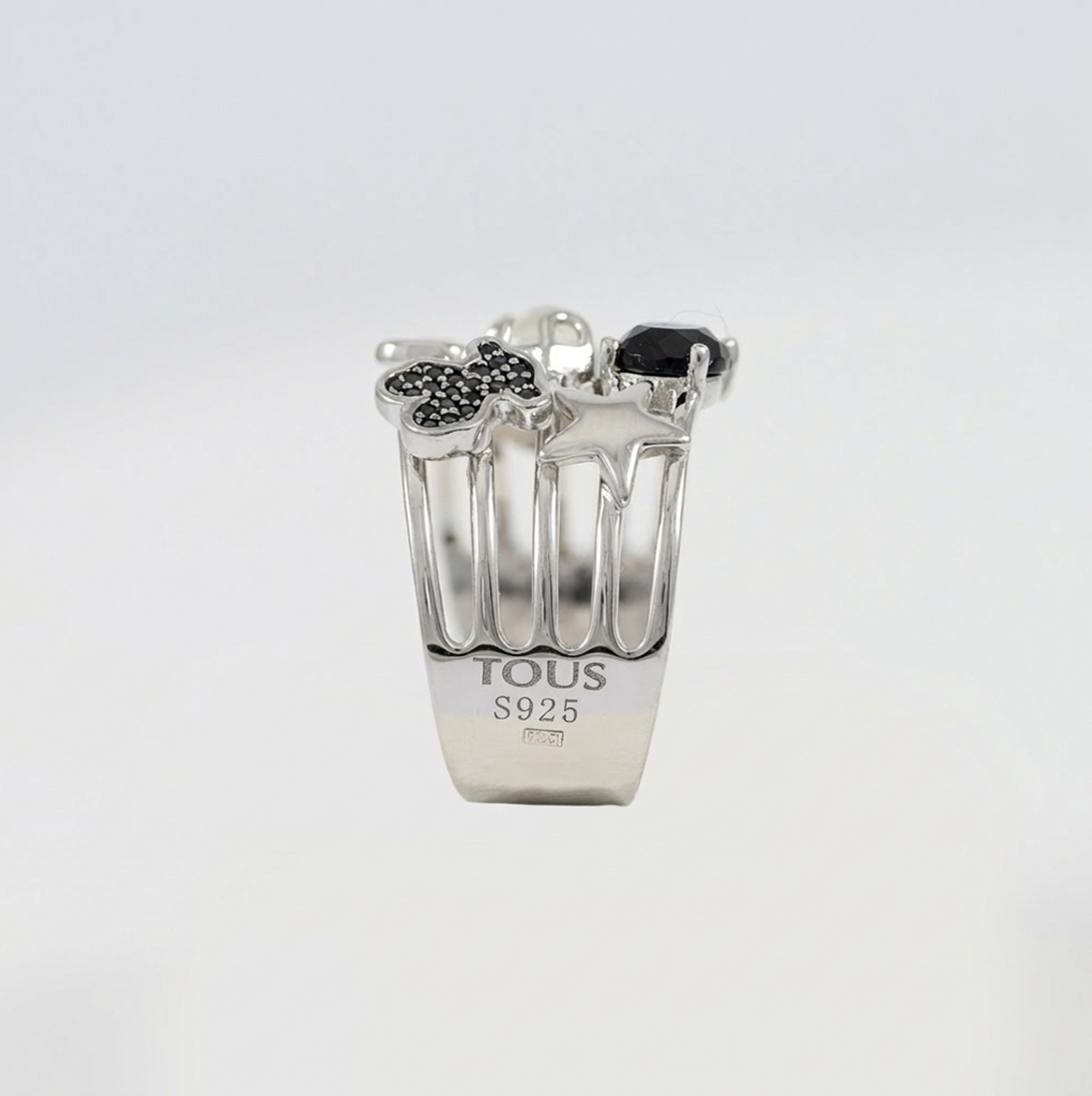 Anillo Tous en plata 925 con gemas Join