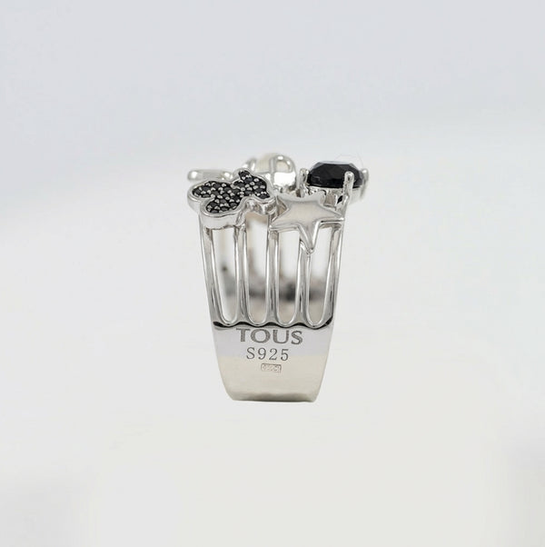 Anillo Tous en plata 925 con gemas Join