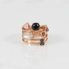Anillo Tous en plata vermeil rosa con gemas Join