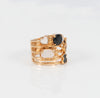 Anillo Tous en plata vermeil rosa con gemas Join