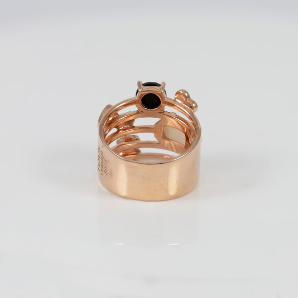 Anillo Tous en plata vermeil rosa con gemas Join