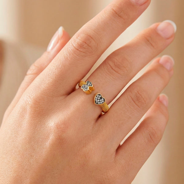 Anillo Abierto Tous  en Plata Vermeil y Diamantes Nocturne