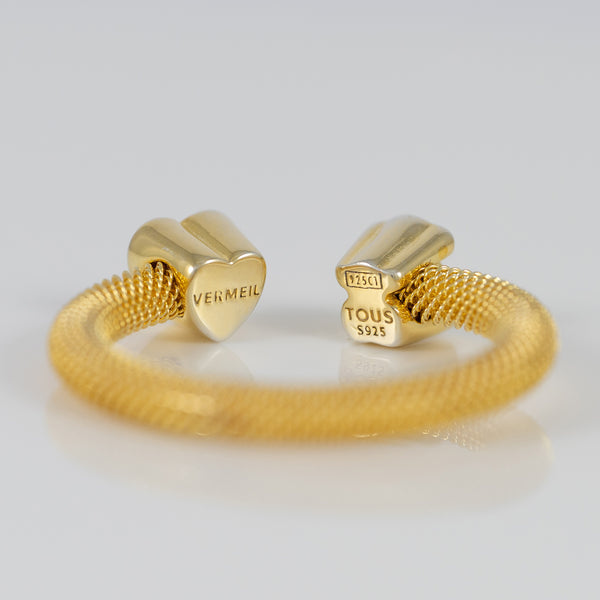 Anillo Abierto Tous  en Plata Vermeil y Diamantes Nocturne