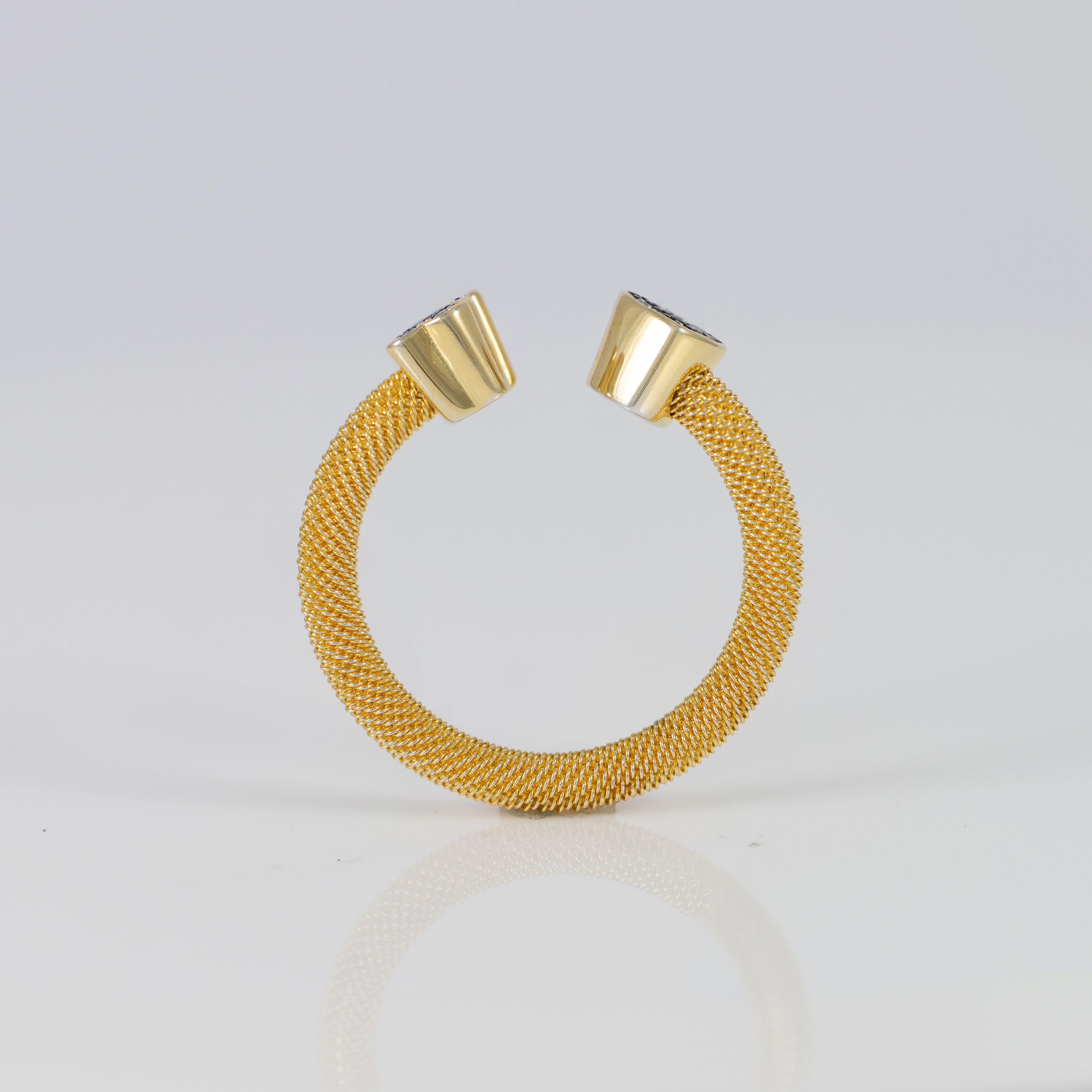 Anillo Abierto Tous  en Plata Vermeil y Diamantes Nocturne