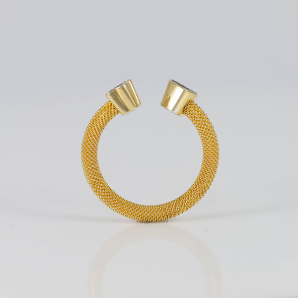 Anillo Abierto Tous  en Plata Vermeil y Diamantes Nocturne