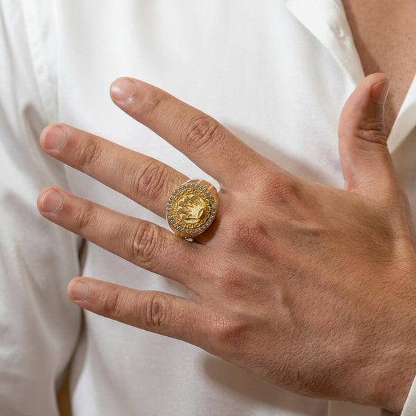 Anillo corona de oro 18k 750