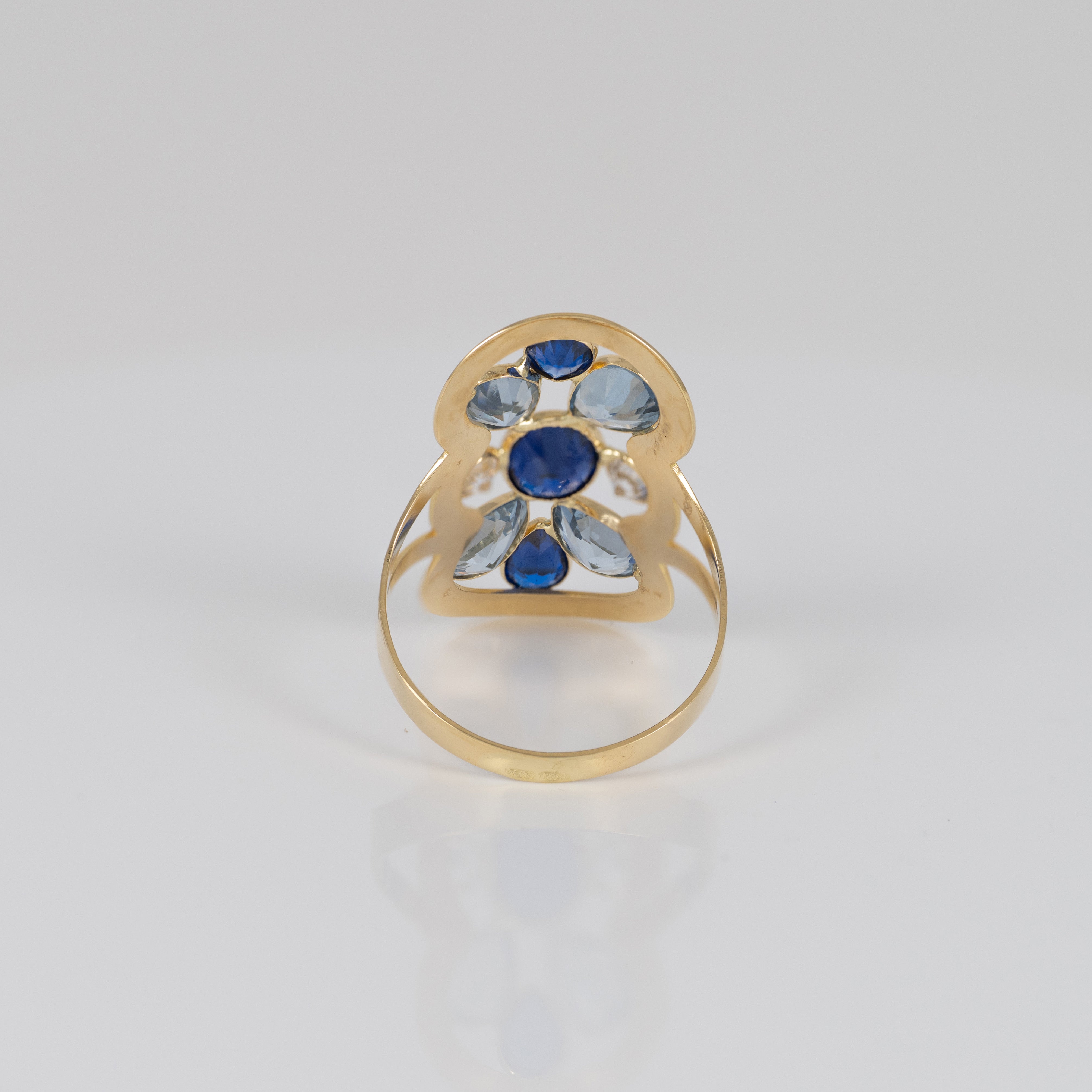 Anillo lanzadera de oro 18k 750