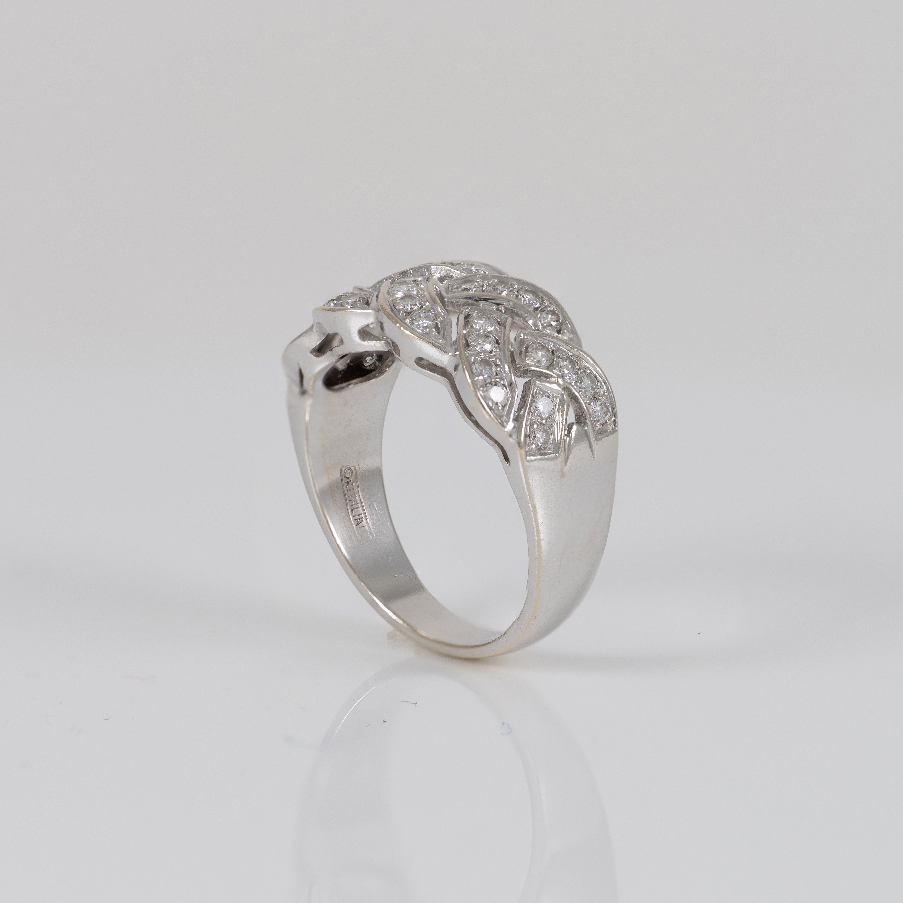 Anillo oro blanco 18k con brillantes