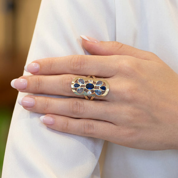 Anillo lanzadera de oro 18k 750