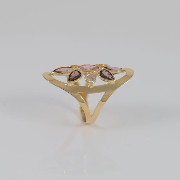 Anillo lanzadera de oro 18k 750
