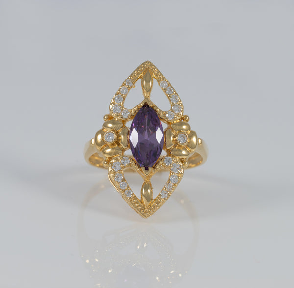 Anillo lanzadera de oro amarillo 18k