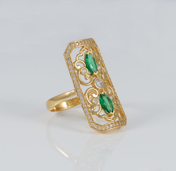 Anillo lanzadera de oro amarillo 18k