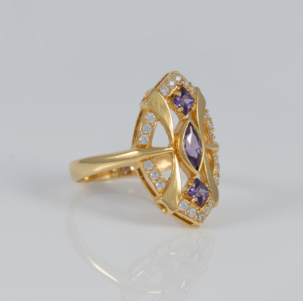 Anillo lanzadera de oro amarillo 18k