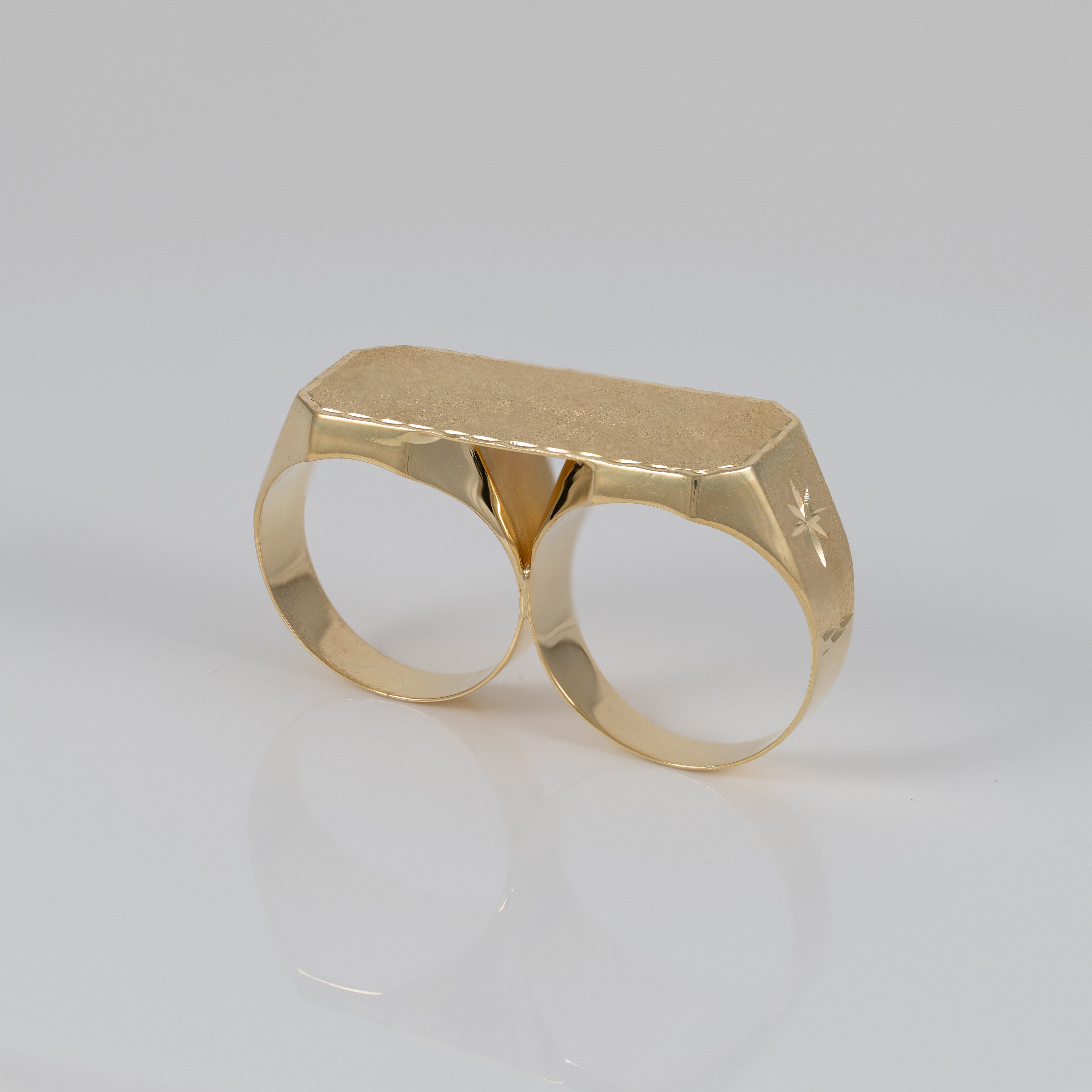 Anillo 2 dedos de oro 18k 750