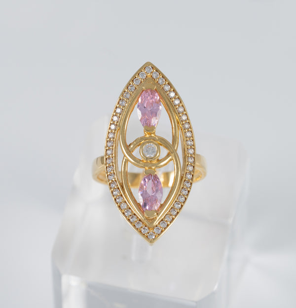 Anillo lanzadera de oro amarillo 18k