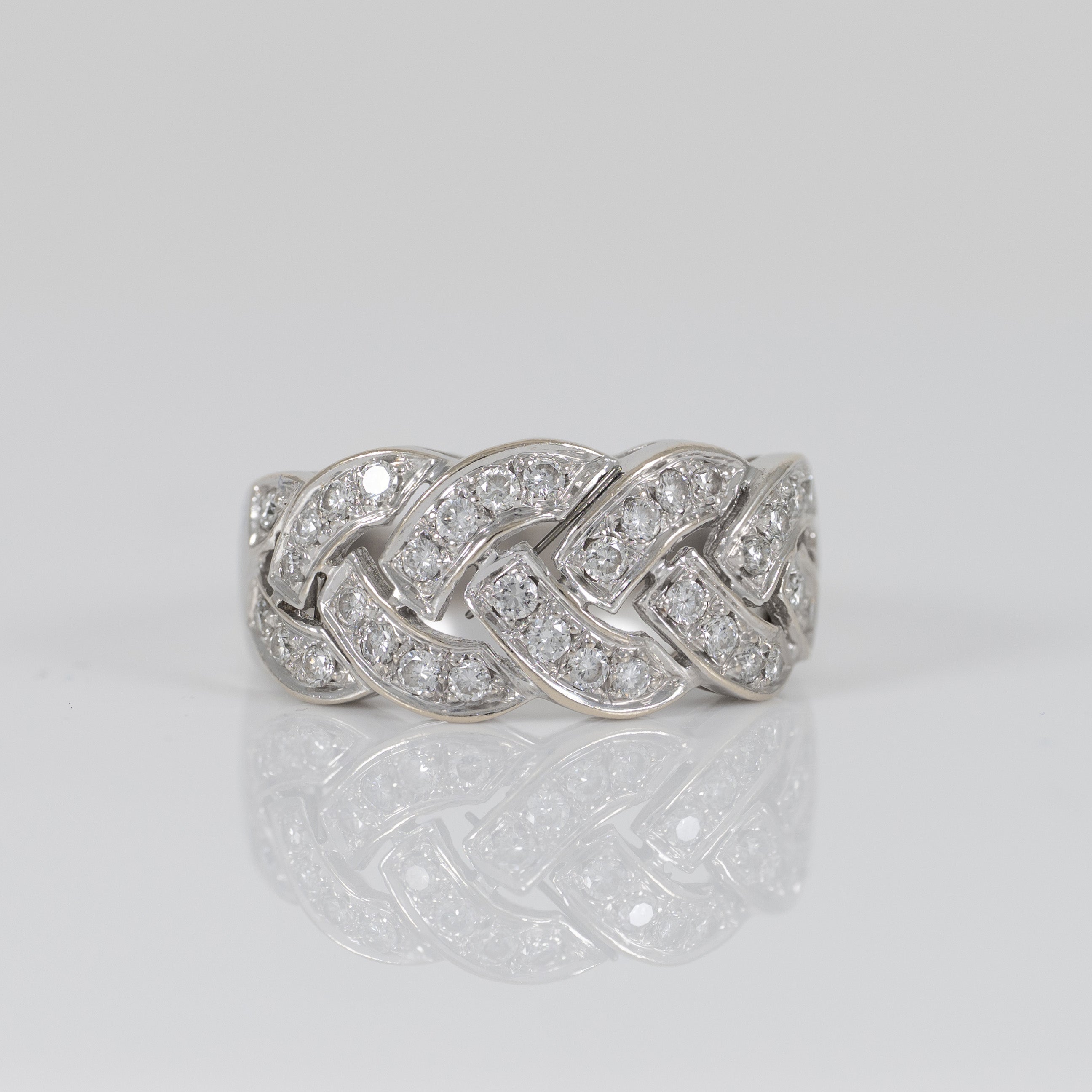 Anillo oro blanco 18k con brillantes
