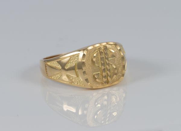 Anillo Dólar de oro amarillo 18k