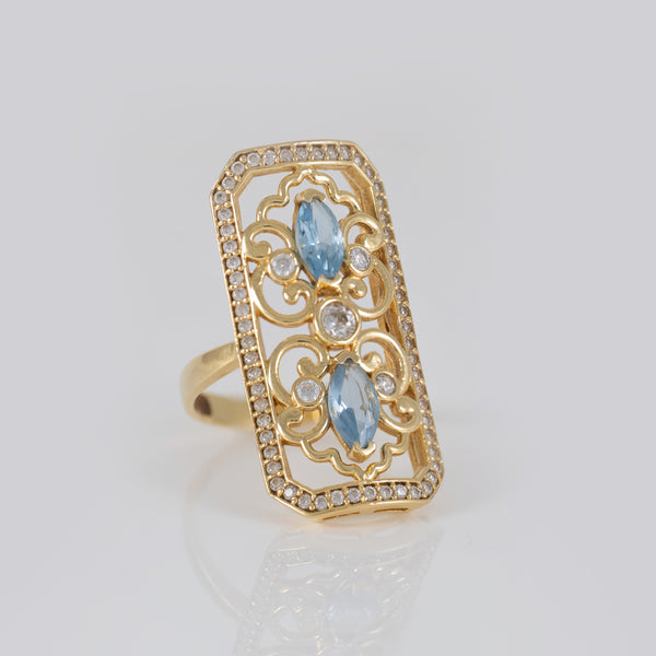 Anillo lanzadera de oro 18k 750