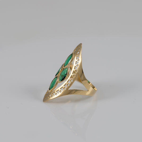 Anillo lanzadera de oro 18k 750