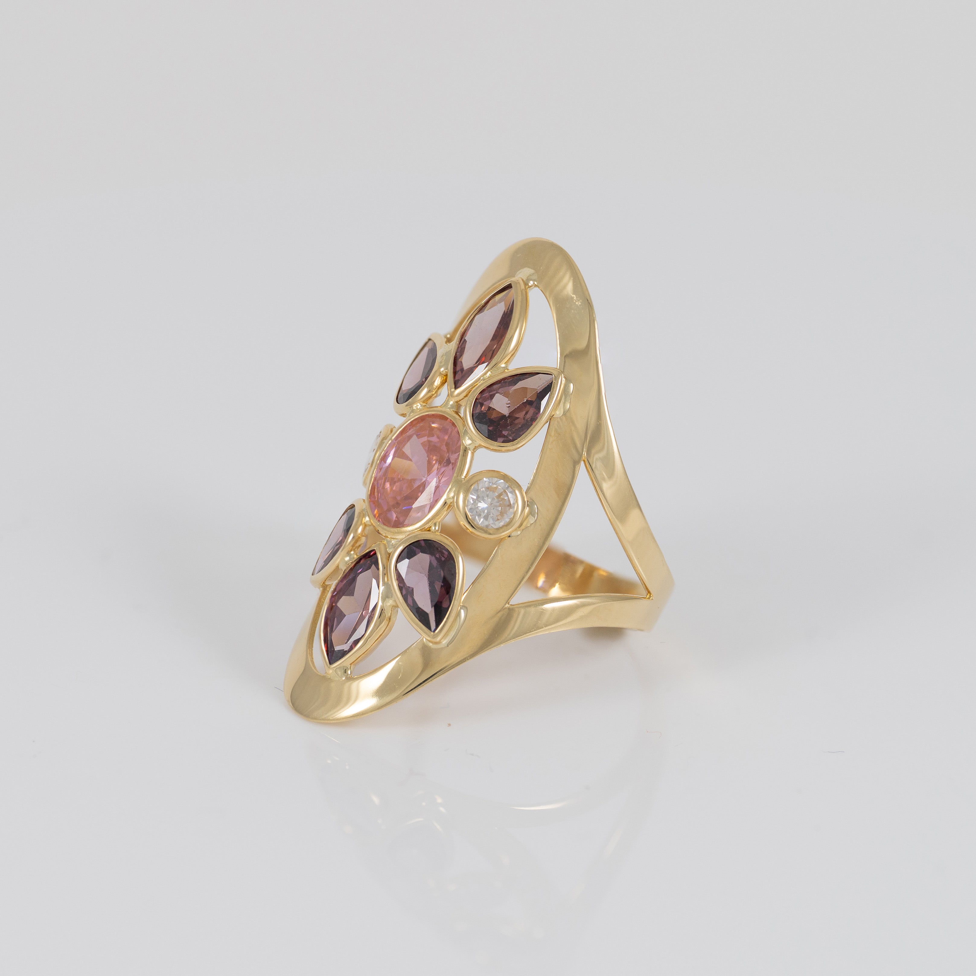 Anillo lanzadera de oro 18k 750