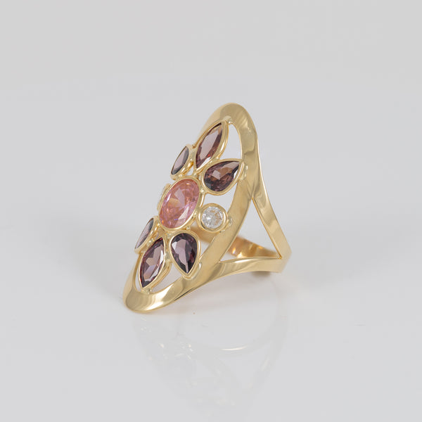Anillo lanzadera de oro 18k 750