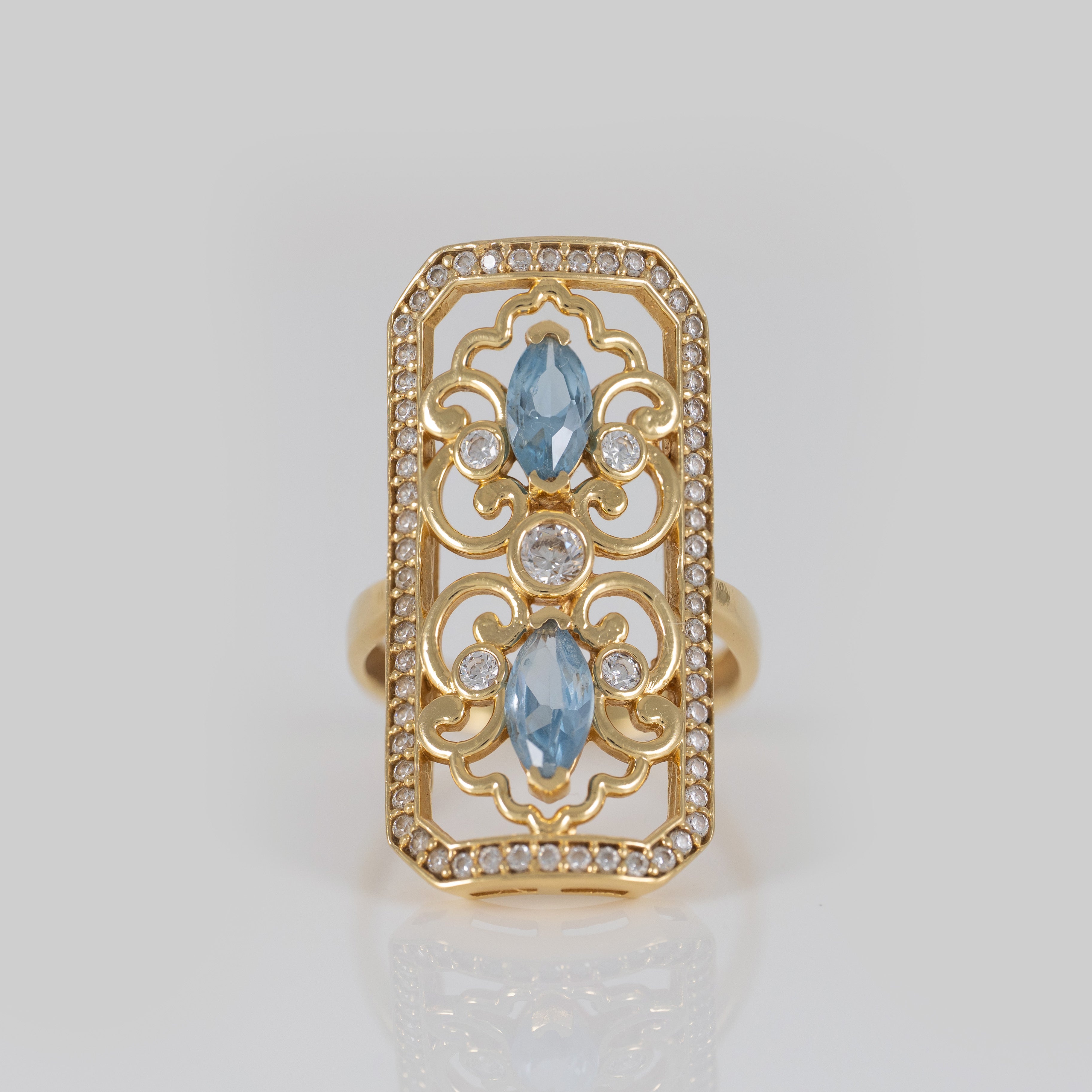 Anillo lanzadera de oro 18k 750