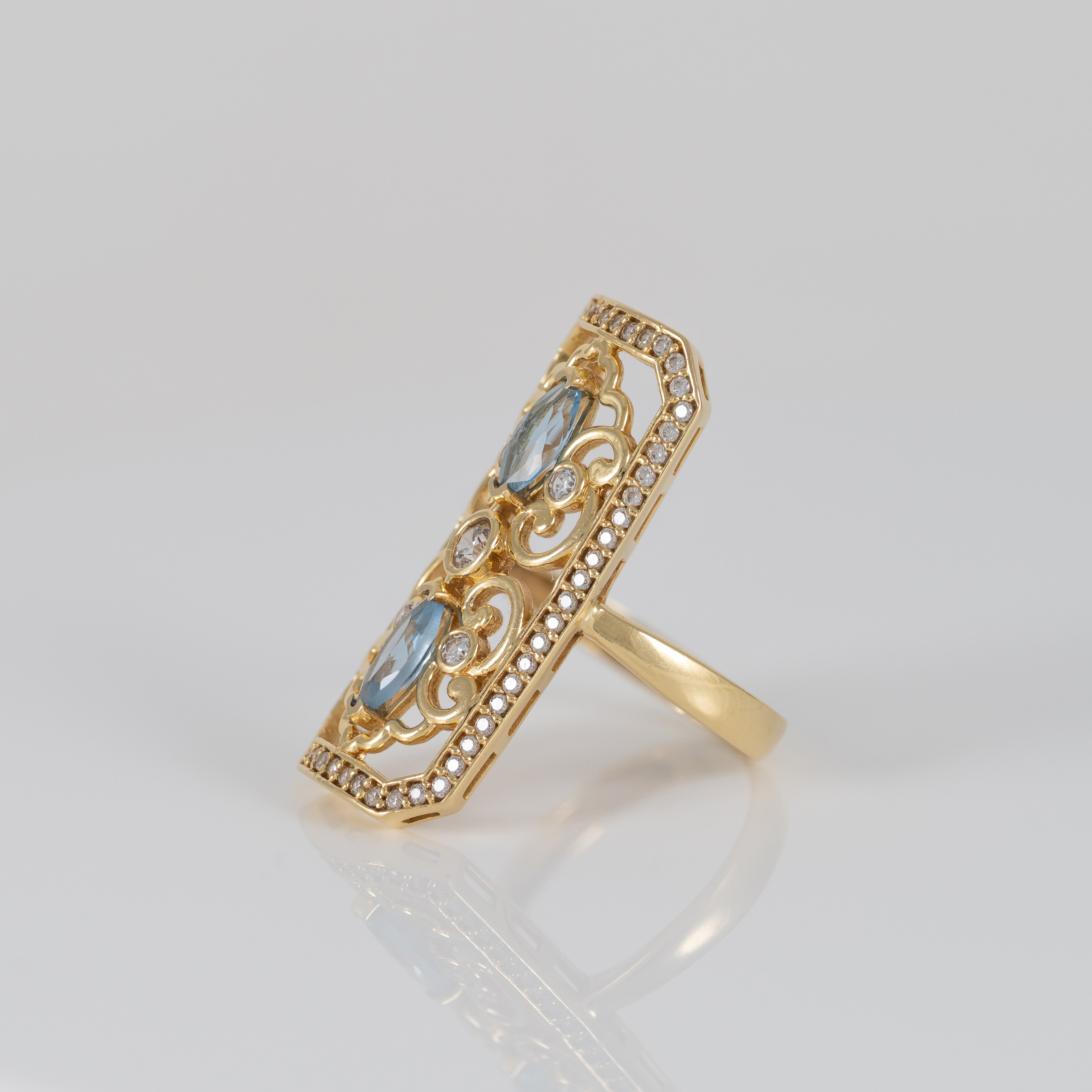 Anillo lanzadera de oro 18k 750