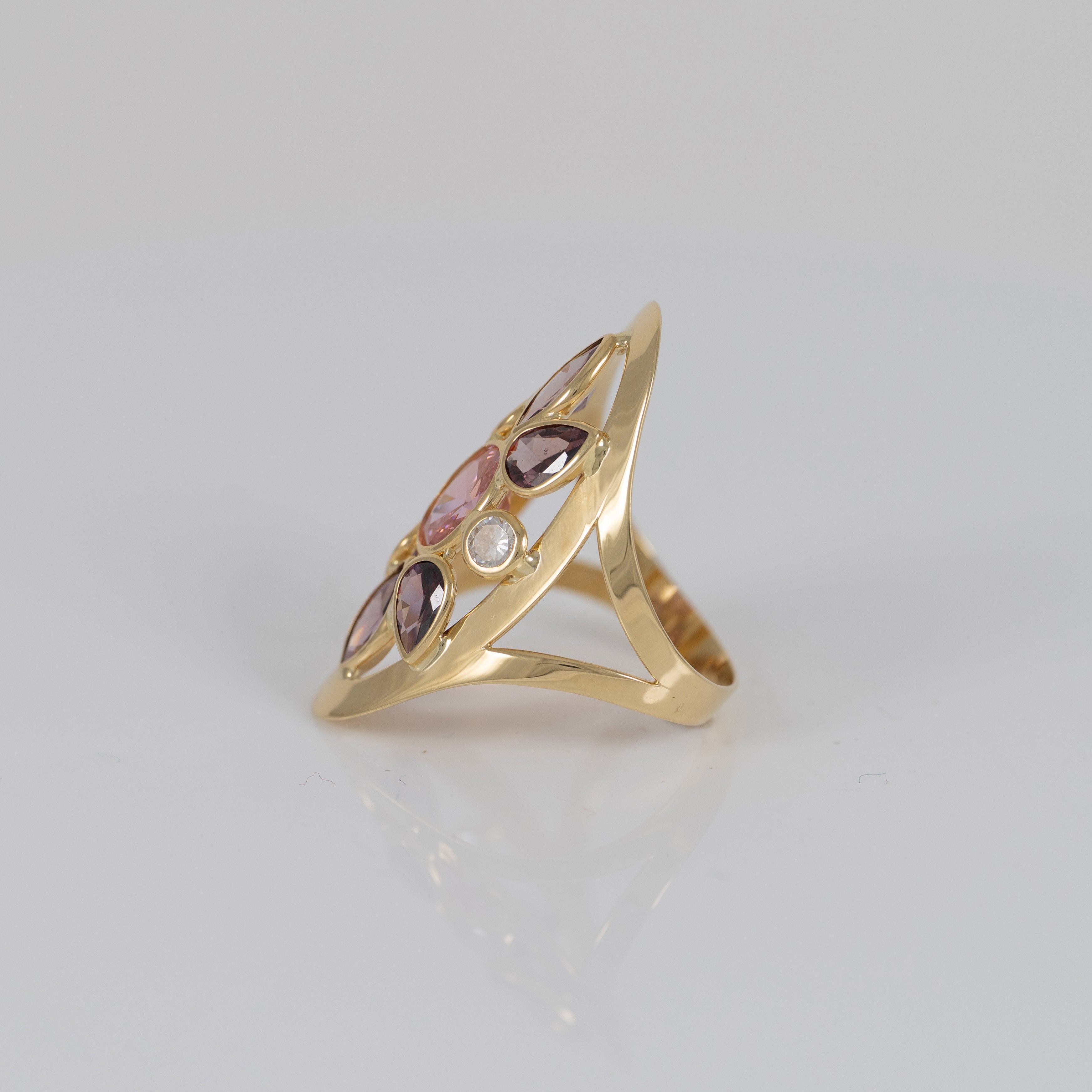 Anillo lanzadera de oro 18k 750