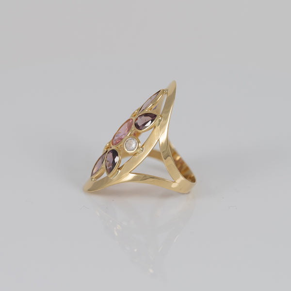 Anillo lanzadera de oro 18k 750