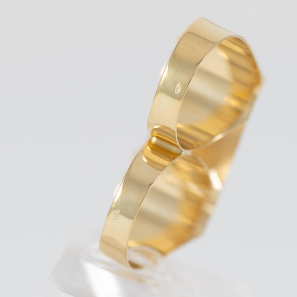 Anillo 2 dedos de oro 18k 750