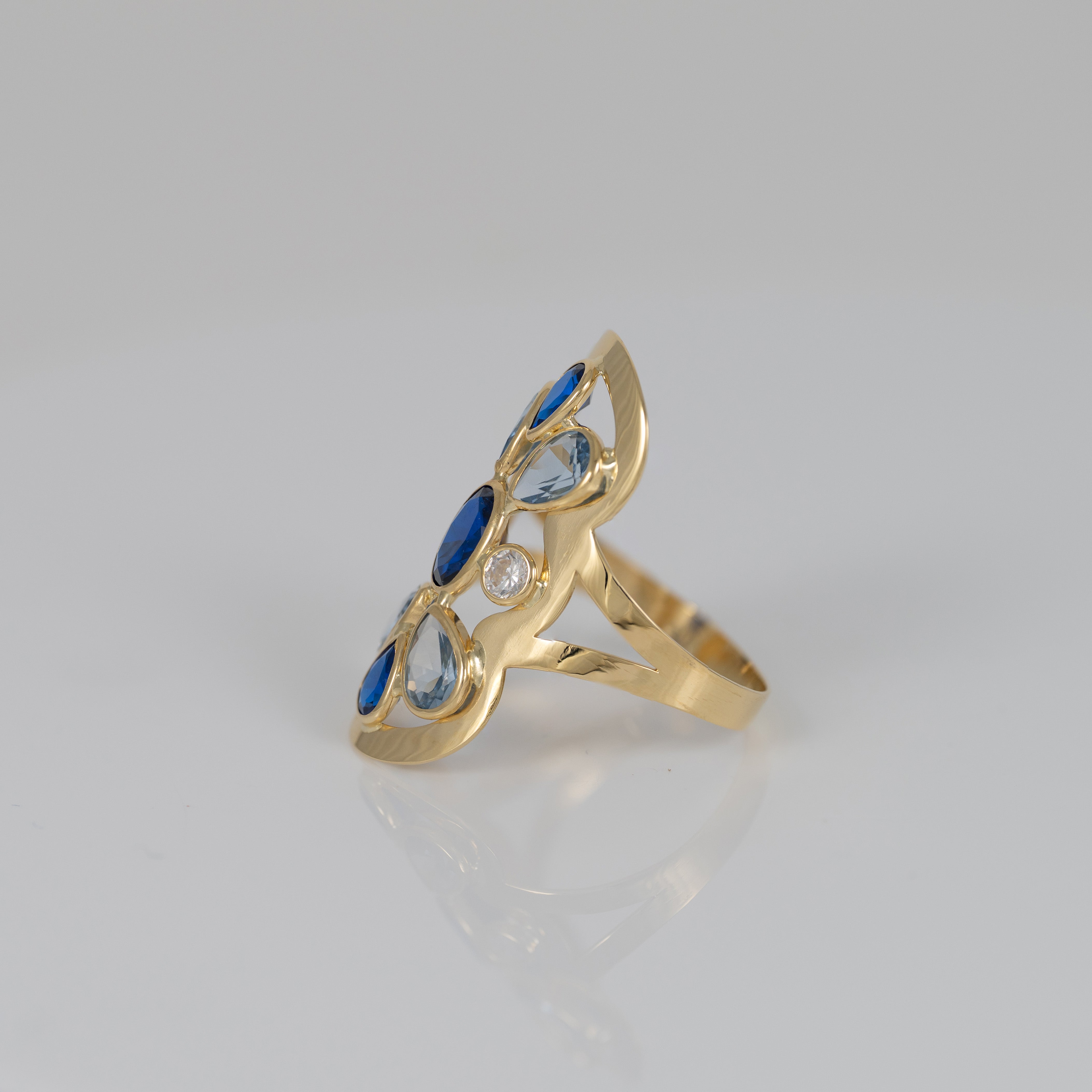 Anillo lanzadera de oro 18k 750