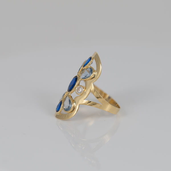 Anillo lanzadera de oro 18k 750